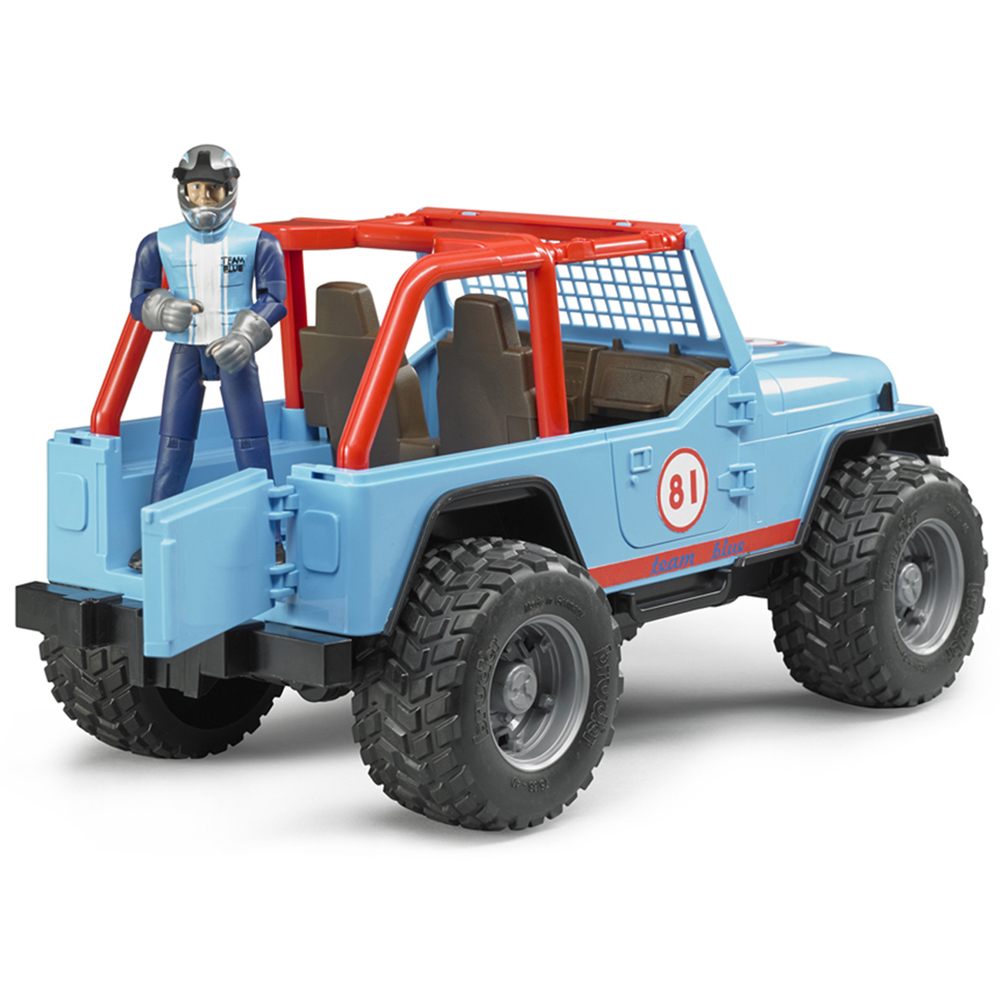 Bruder Kids Blue Jeep Cross Country Racer with Driver Playset Model Image 4