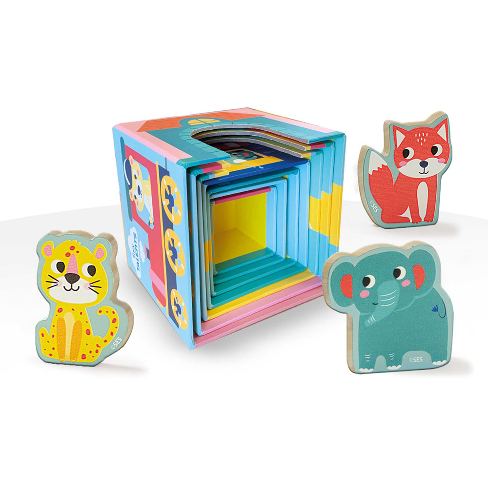 SES Creative Tiny Talents Stacking Blocks Tower with Animal Figures Image 3