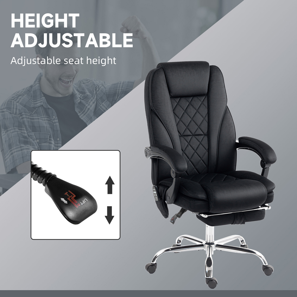 Vinsetto Black Heated Reclining Massage Office Chair Image 5