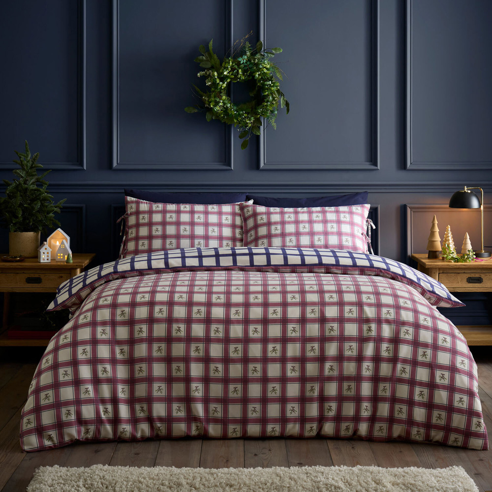 Mistletoe Check Duvet Set Double Image 1