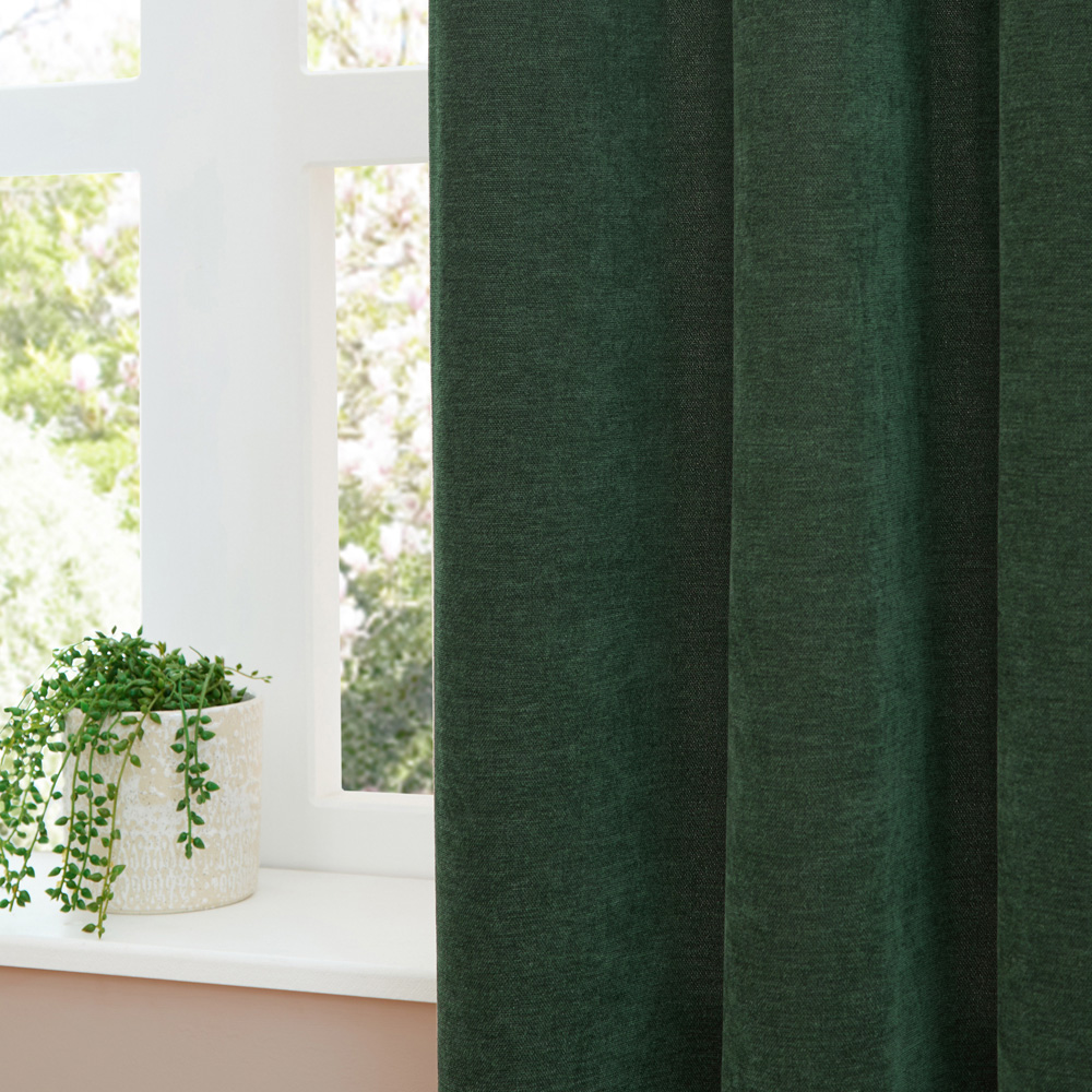 Furn Bottle Soft Chenille Blackout Eyelet Curtains 229 x 229cm Image 3