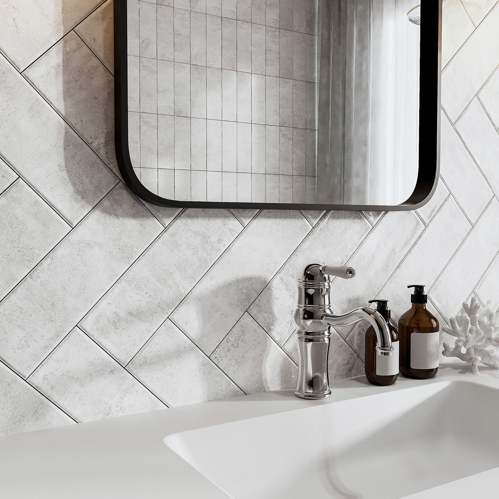 Top Ceramics White Gloss Metro Ceramic Wall Tile 300 x 100mm Image 1
