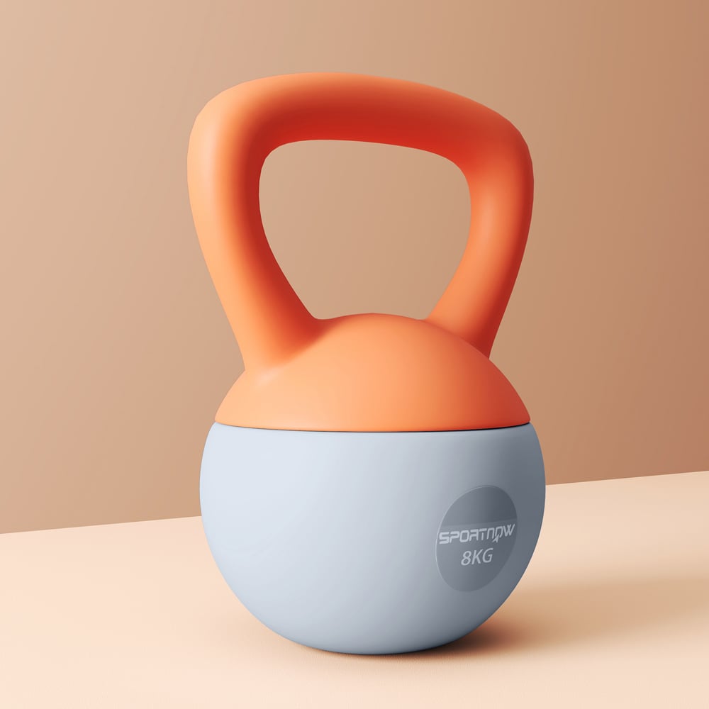 SPORTNOW Orange and Grey Kettlebell 8kg Image 3