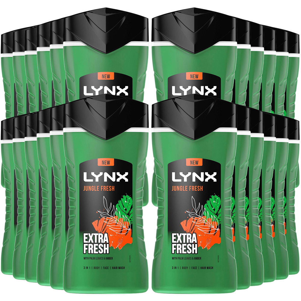 Lynx Jungle Fresh Extra Fresh 3-in-1 Body Face and Hair Shower Gel 225ml 24 Pack Image 1