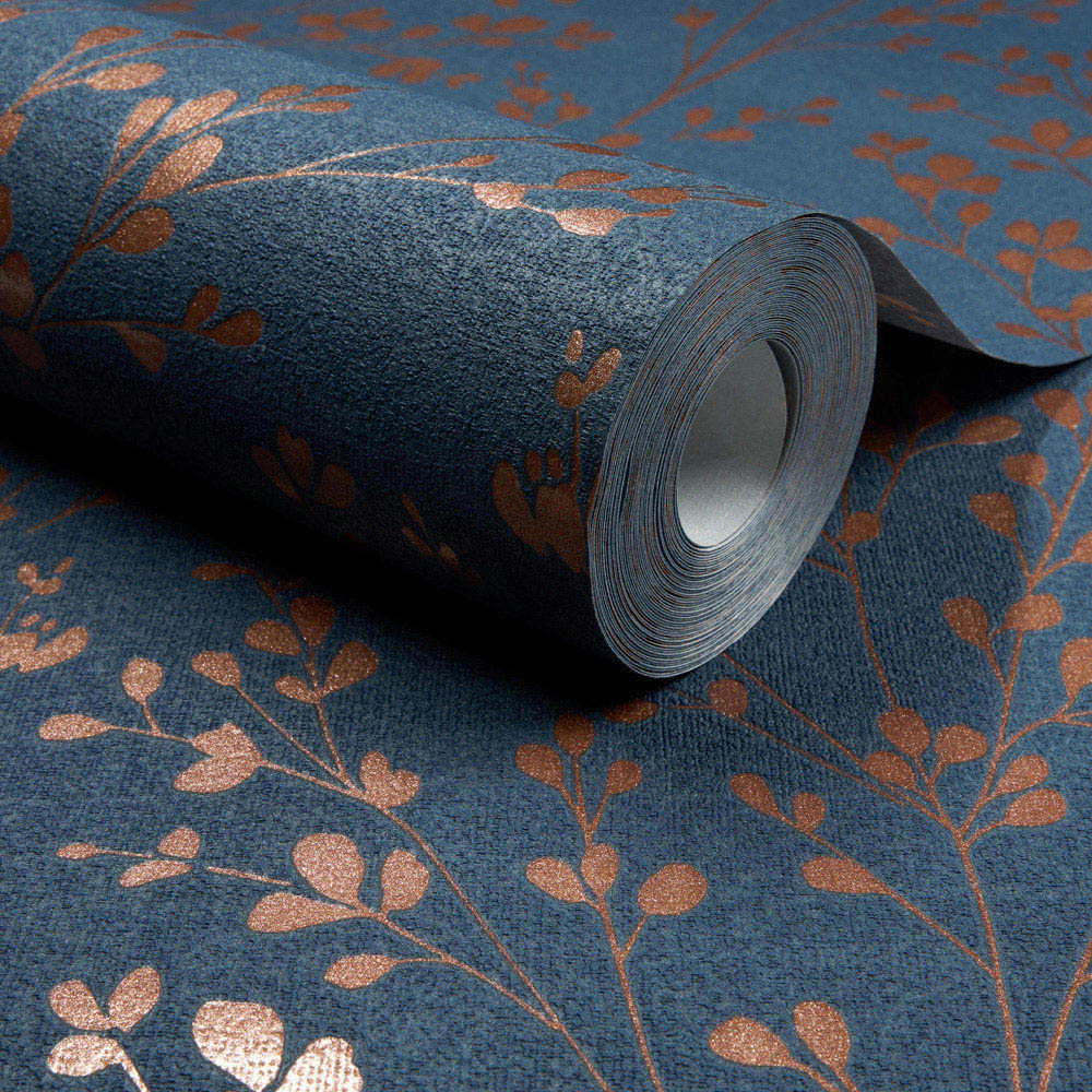 Grandeco Calluna Navy Blue Wallpaper Image 2