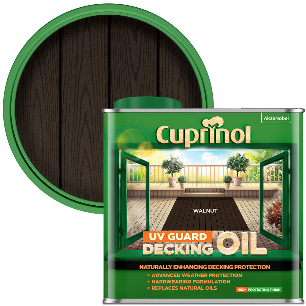 Cuprinol Walnut UV Guard Decking Oil 2.5L Image 1