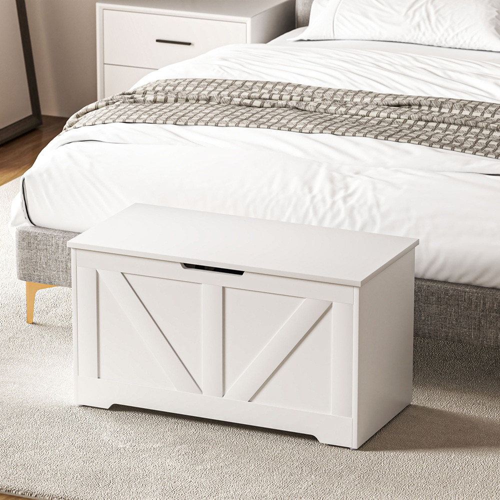 HOMCOM White Storage Trunk 80cm Image 3