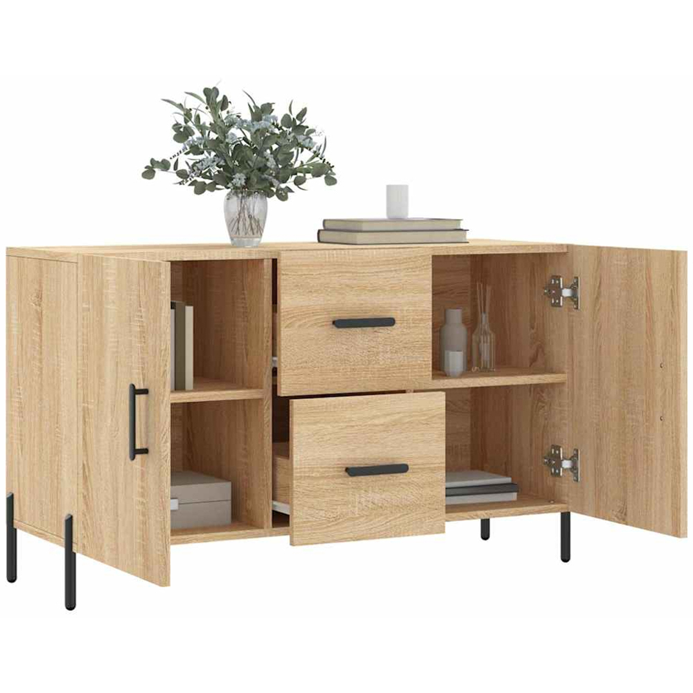 vidaXL 2 Door 2 Drawer Sonoma Oak Sideboard Image 4