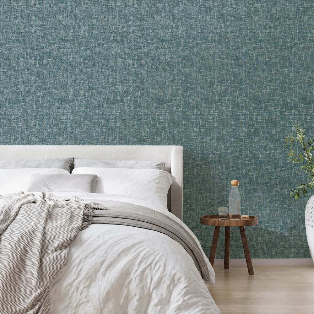 Superfresco Colours Midas Texture Teal Gold Wallpaper Image 3