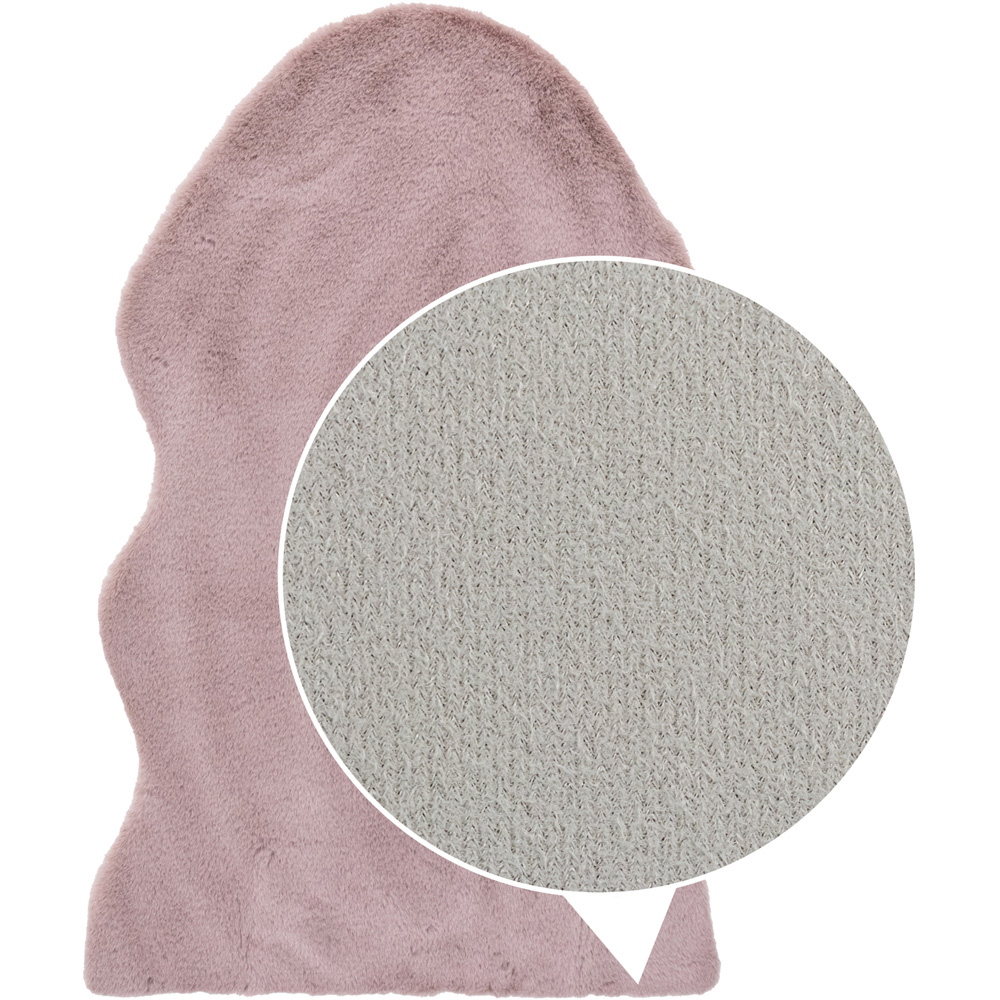 JVL Pink Faux Fur Rug 60 x 90cm Image 6