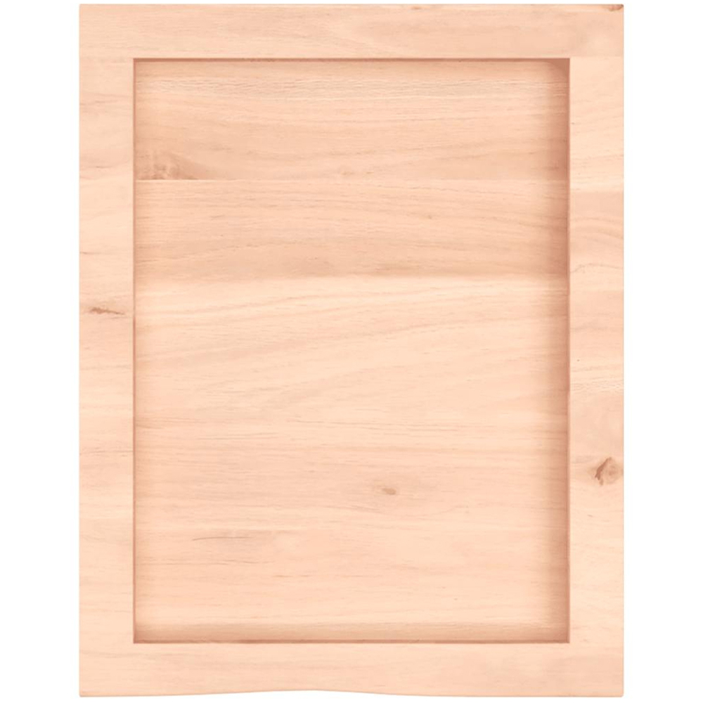 vidaXL 40cm Natural Untreated Solid Oak Wood Floating Wall Shelf Image 4