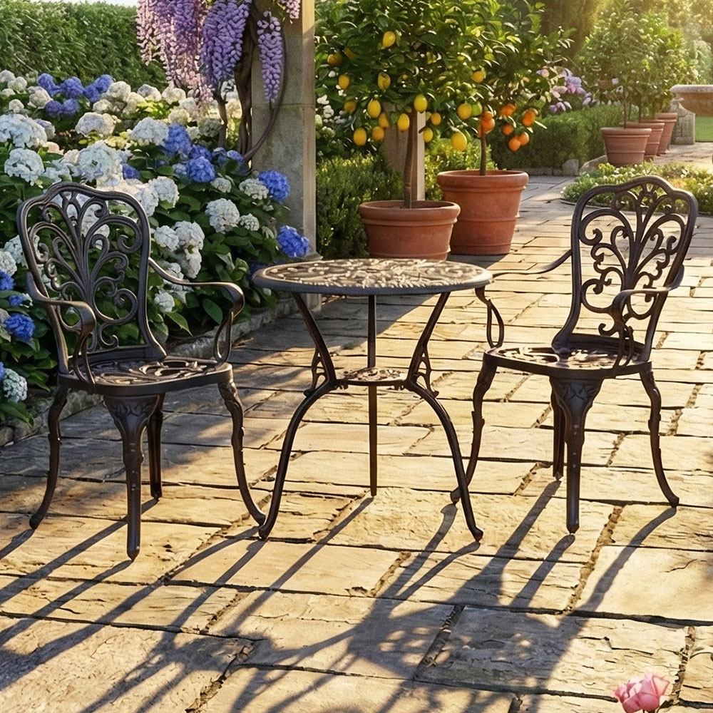 Centurion Supports Bangui 2 Seater Bistro Set Black Image 1