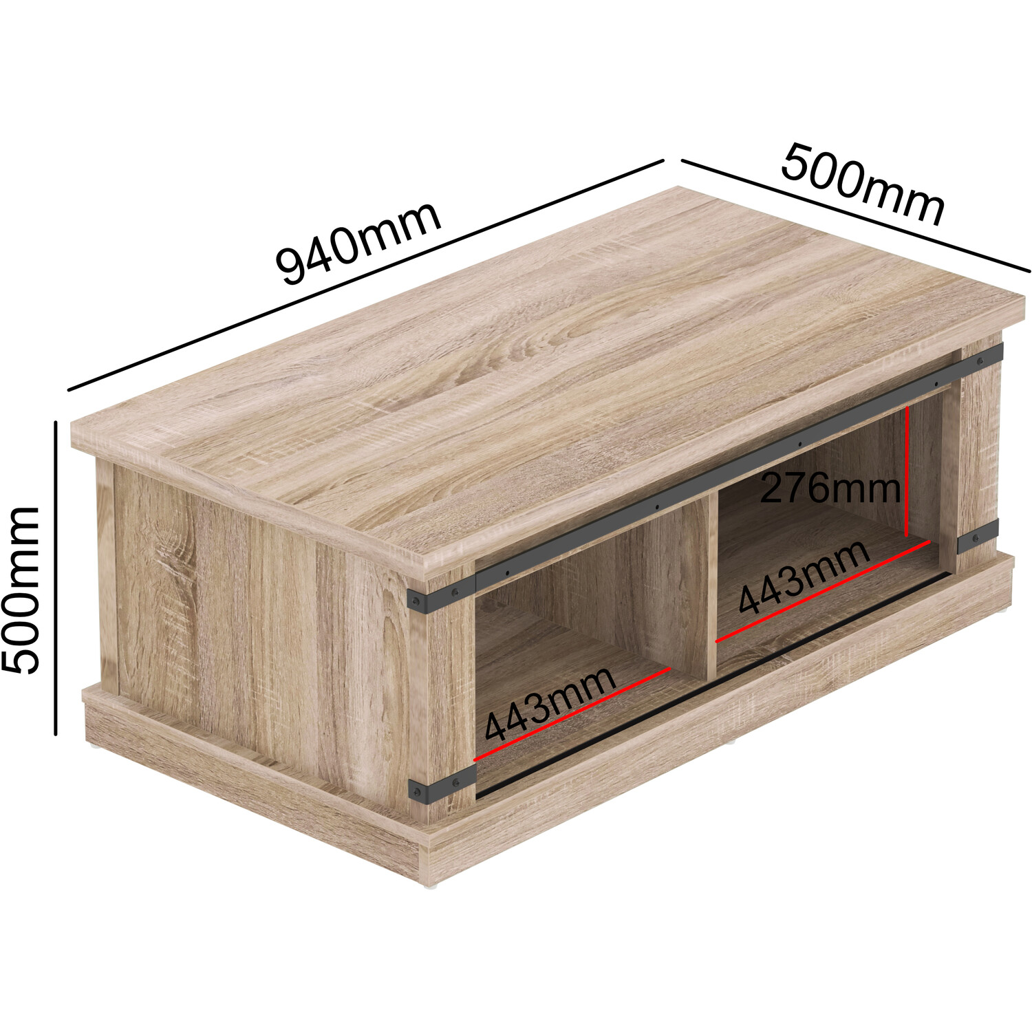 Stamford Rustic Coffee Table Sonoma Oak Image 7