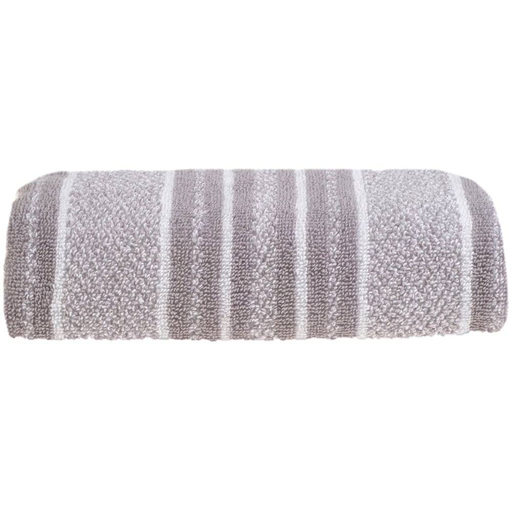 Allure Bath Fashions Cotton Grey Stripe Bath Towel Image 1