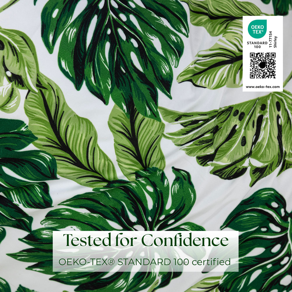 MHG Living Super King Size Verdant Heaven and Green Tropical Leaf Reversible Duvet Cover Set Image 8