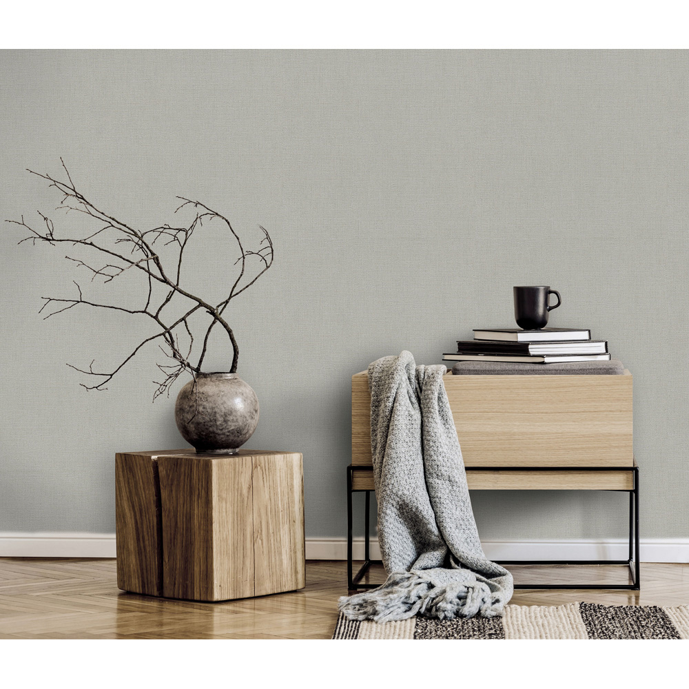 Erismann Opus Dolce Luxury Woven Plain Taupe Wallpaper Image 3