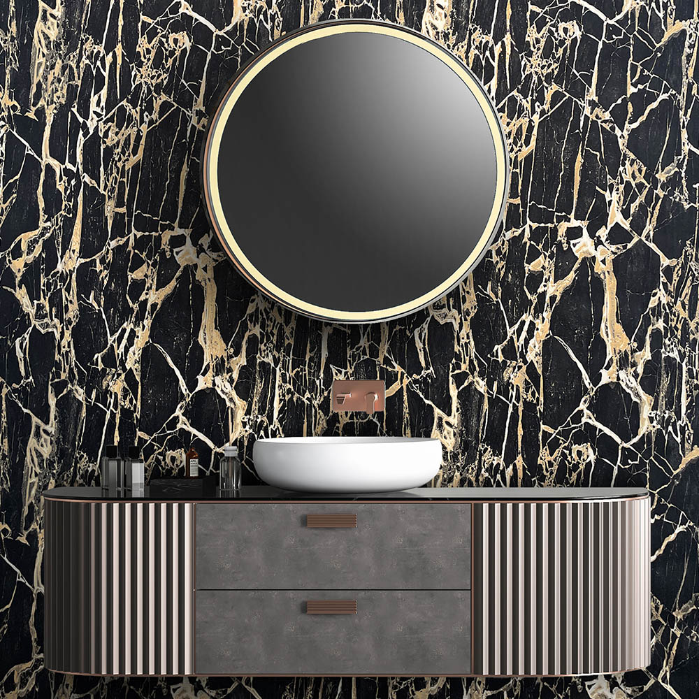 Rasch Enzo Marble Black and Gold Wallpaper Image 2