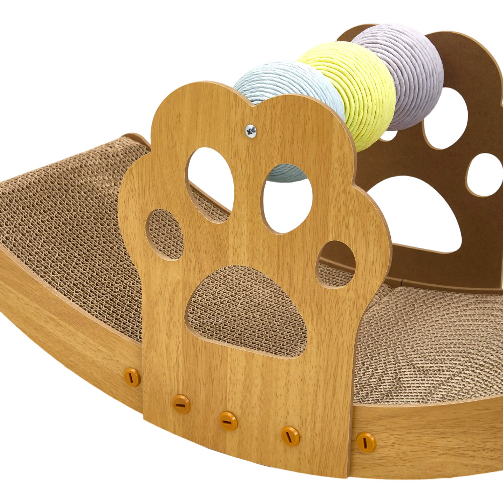 H&O Direct Cat Rocking Chair Scratcher with Sisal Ball Image 4