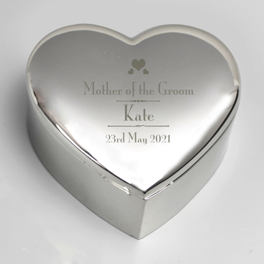 Personalised Memento Personalised Wedding Mother of the Groom Heart Trinket Box Image 3