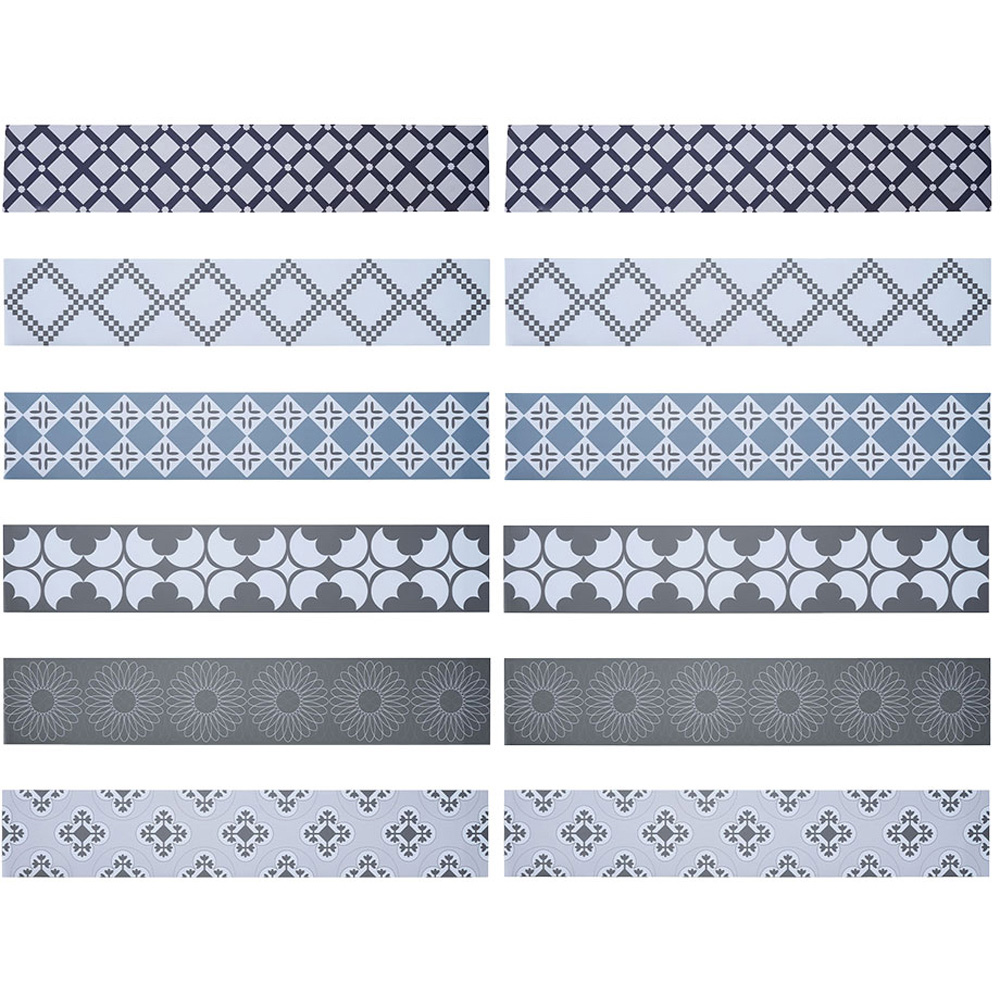 Living and Home Multicolour Lattice Self-Adhesive Peel and Stick Stair Riser Sticker 12 Pack Image 2