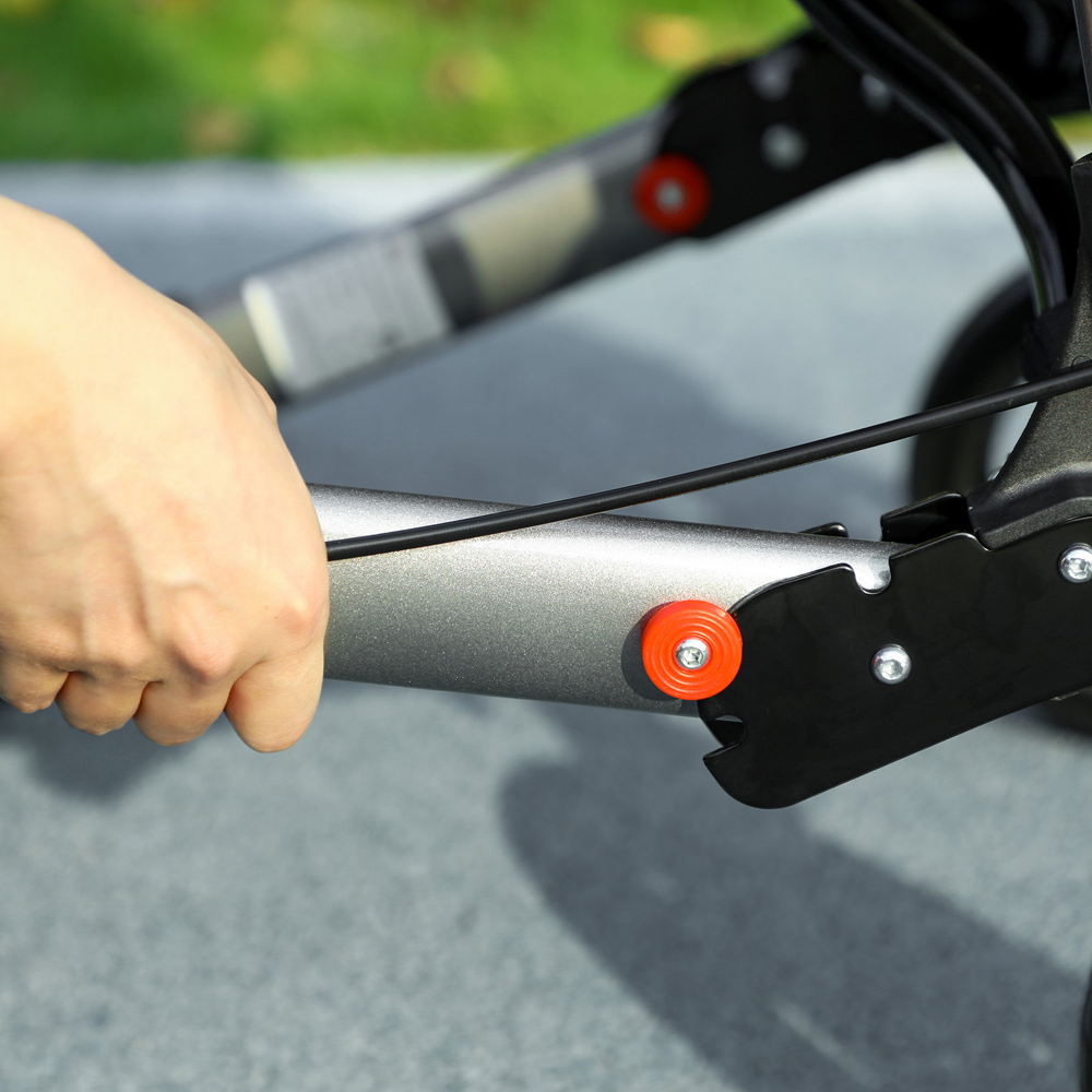 HOMCOM Silver 4-Wheel Foldable Rollator Walker with Seat and Storage Bag Image 3