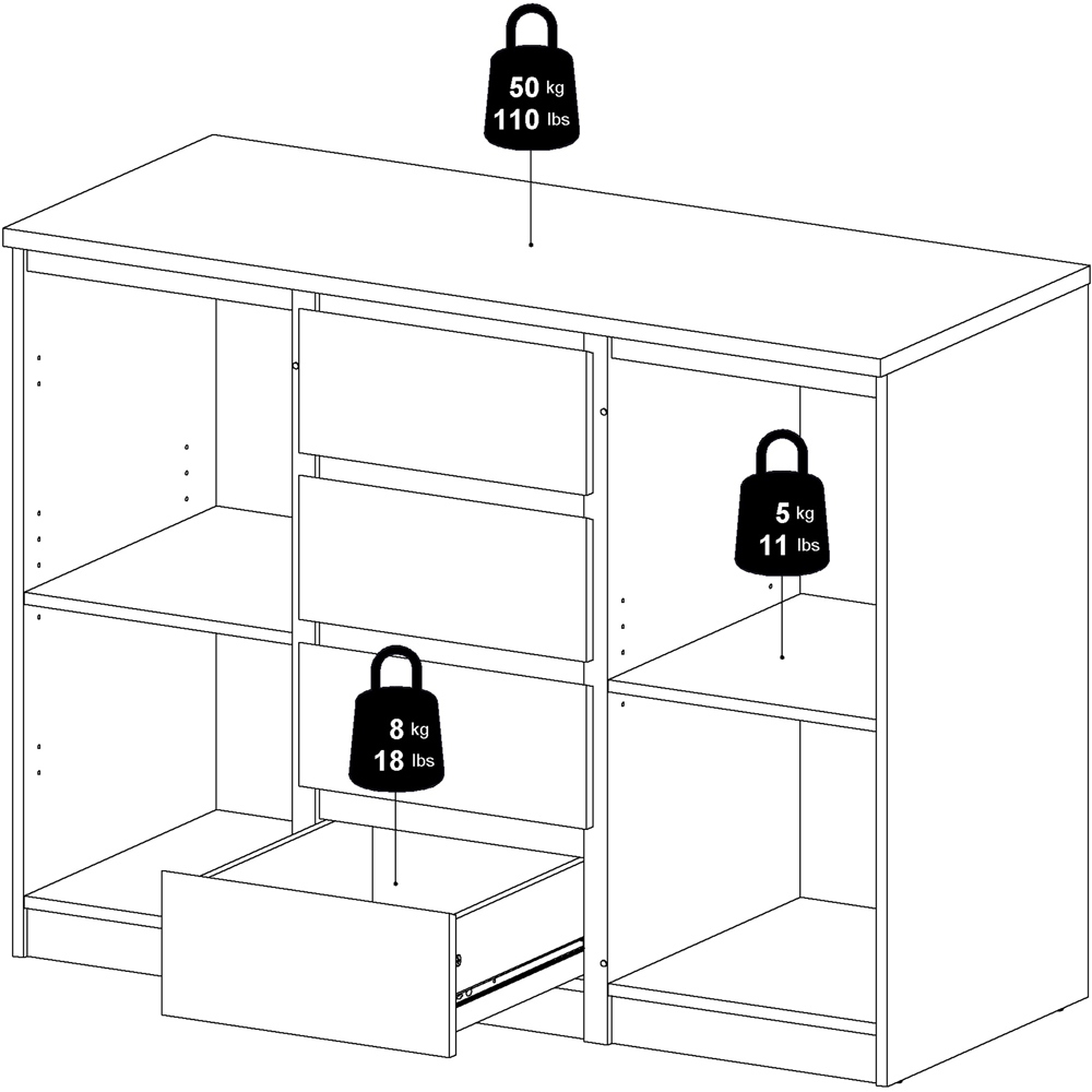 Florence 2 Door 4 Drawer Jackson Hickory Oak Sideboard Image 7