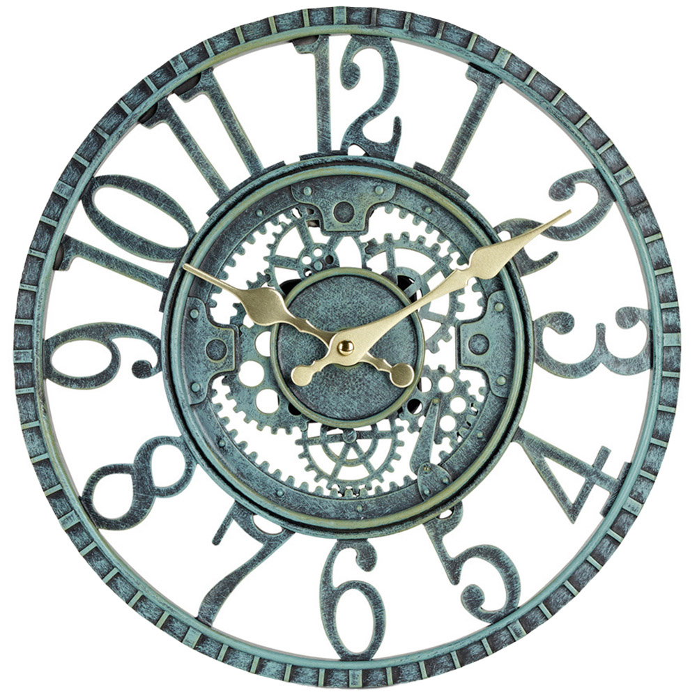 wilko Metallic Open Face Garden Clock 30 x 4cm Image 1
