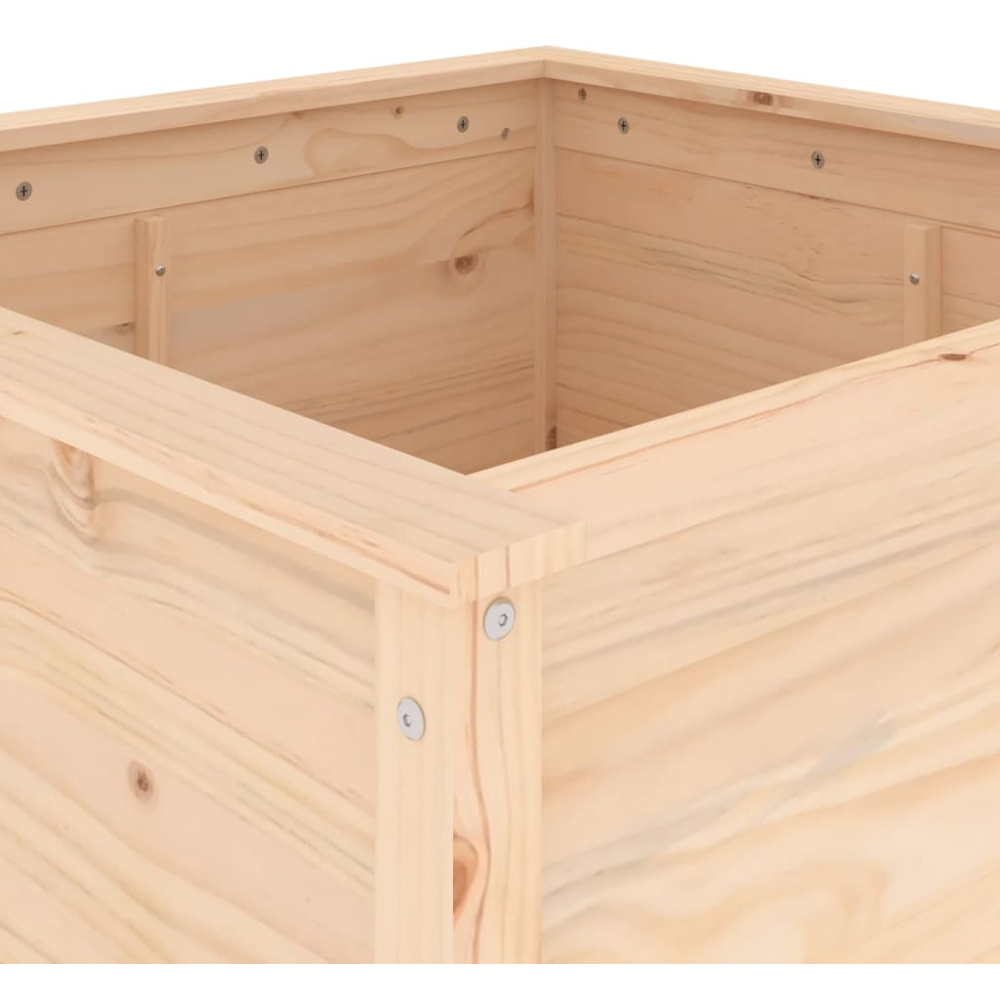 vidaXL Natural Solid Pine Wood Garden Planter 82.5 x 82.5 x 78cm Image 6