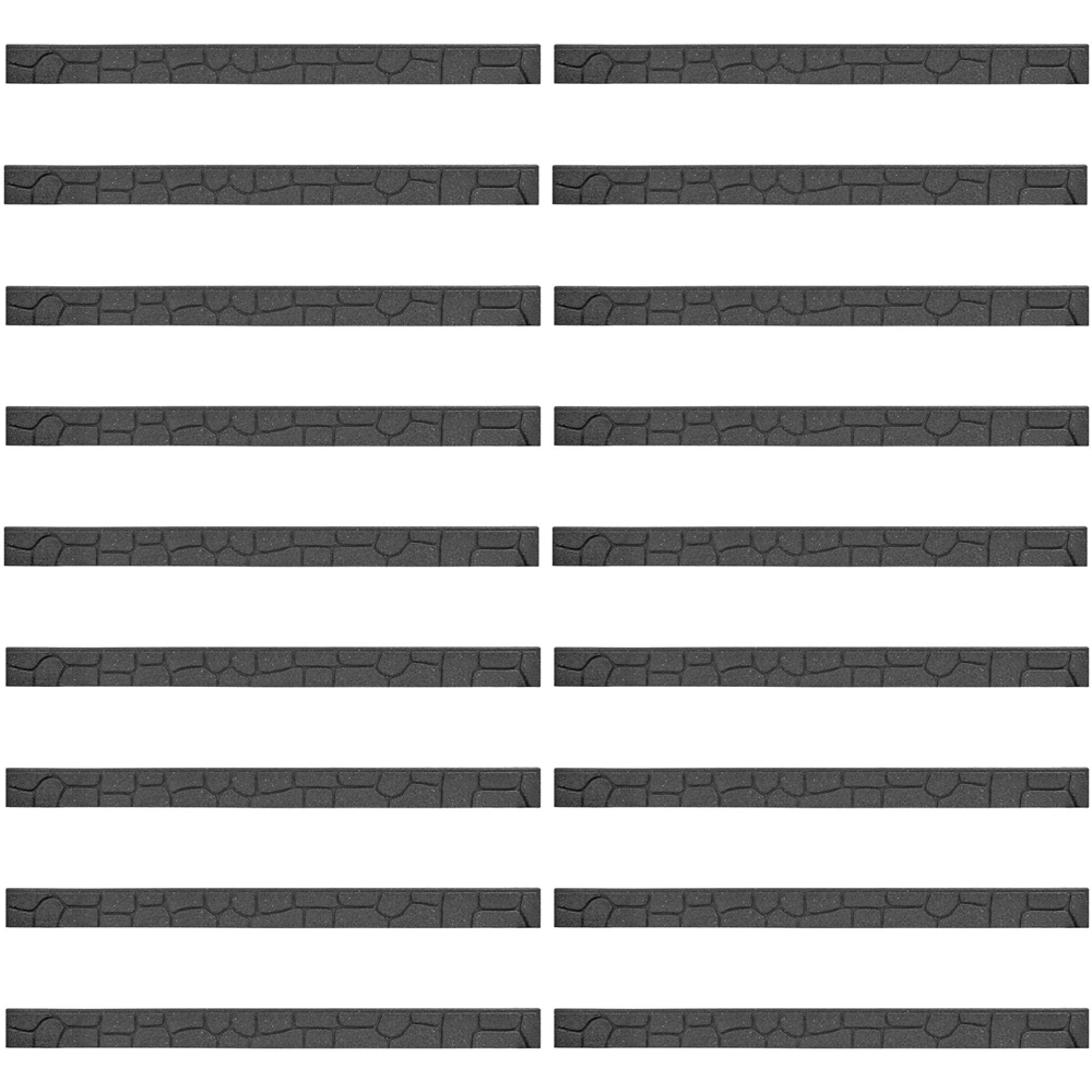 Thompson & Morgan Grey Ultra Curve Stone Border Edging 120 x 9cm 18 Pack Image 1