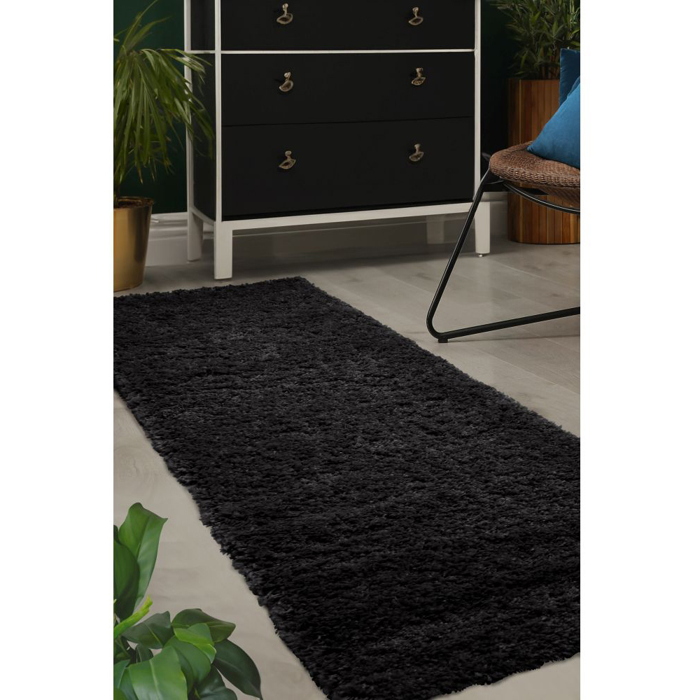 Homemaker Jazz Black Shaggy Runner 60 x 110cm Image 4