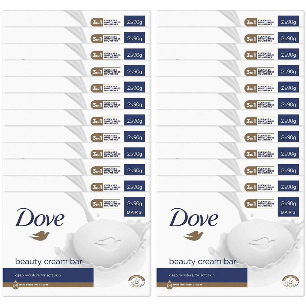 Dove Original Deep Moisture Beauty Cream Bar 2 x 90g 24 Pack Image 1