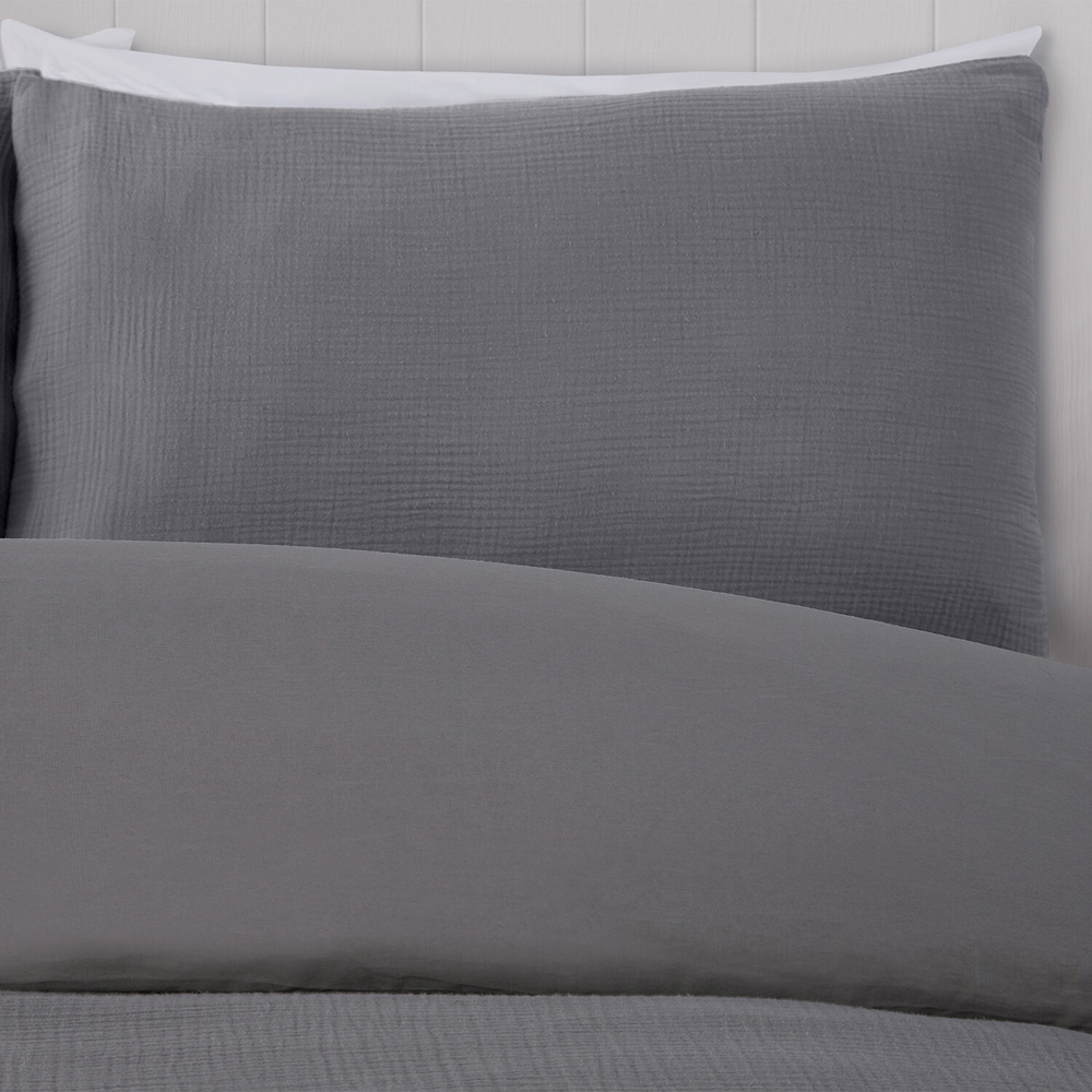 Cool Touch Cotton Duvet Set Grey Double Image 2