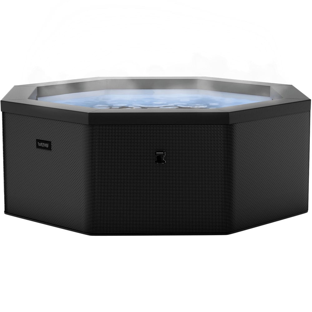 Wave Como 6 Person Octagon Charcoal Rattan Hot Tub Spa Image 1