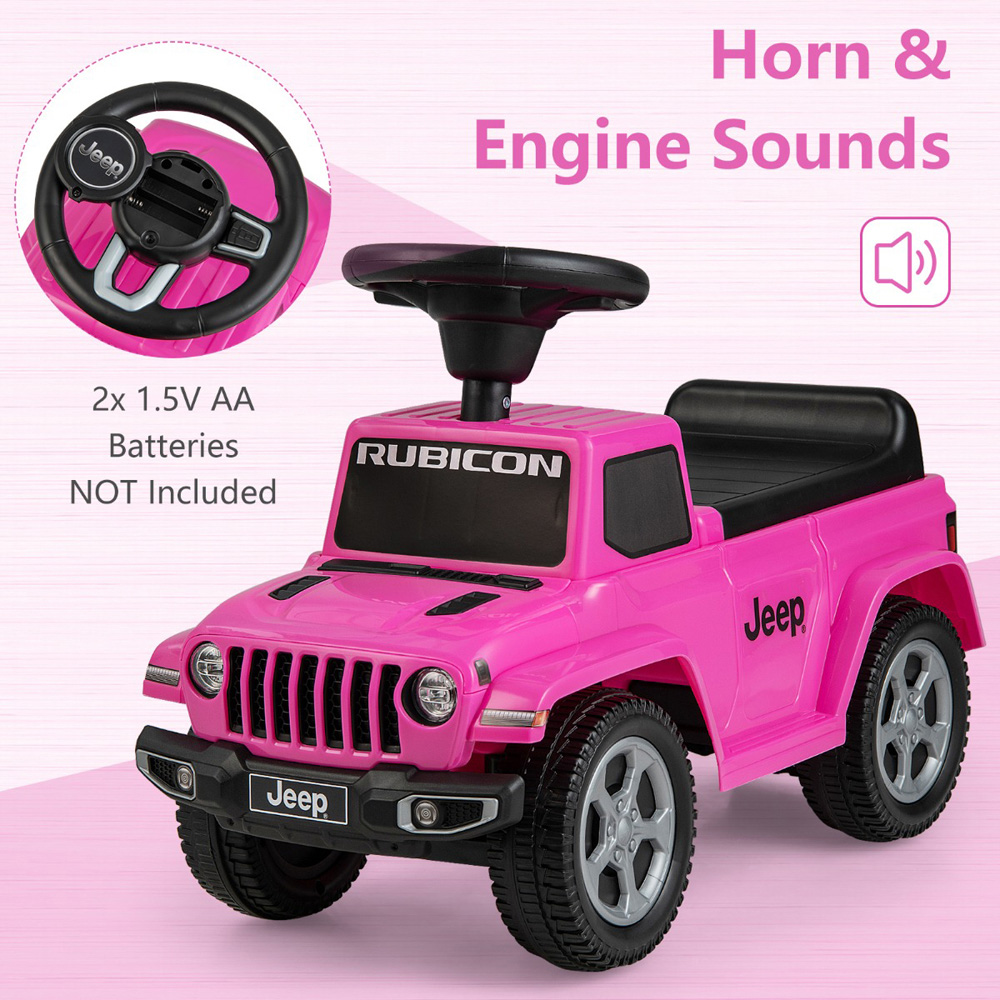 Costway Pink Toddler Licensed Jeep Ride On Push Car | Wilko