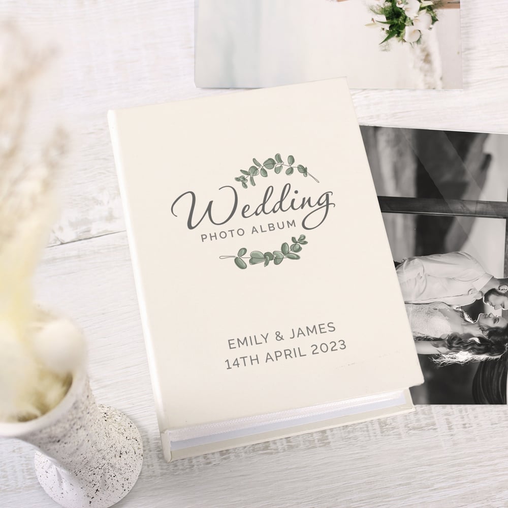 Personalised Memento Personalised Botanical Wedding Photo Album with Sleeves 6 x 4 inch Image 2