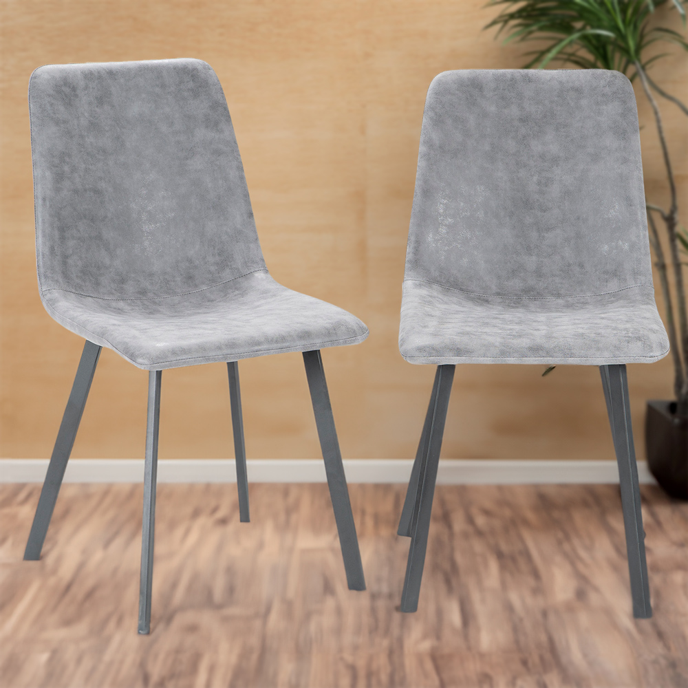 Ezra Set of 2 Grey Dining Chair Image 1