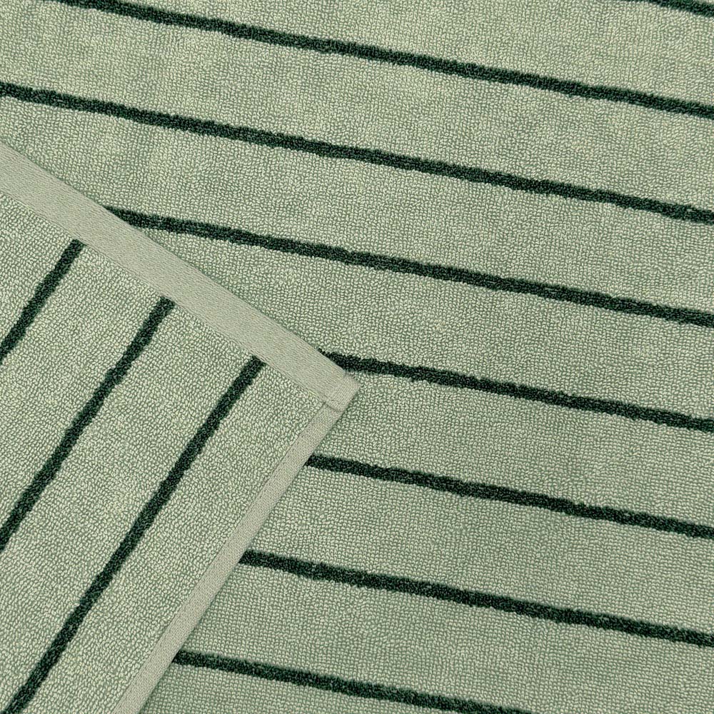 Allure Bath Fashions Sage and Dark Green Strand Striped Hand Towel 50 x 90cm 2 Pack Image 4