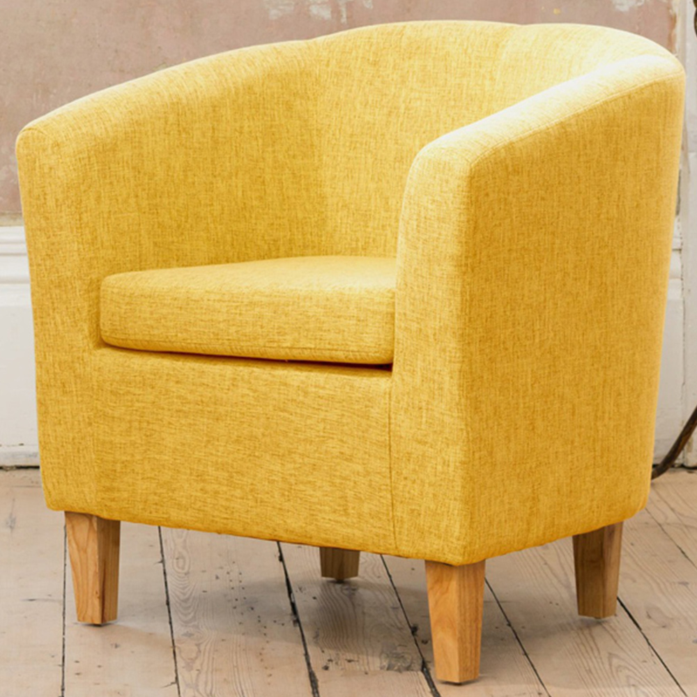 Artemis Home Alderwood Yellow Hessian Tub Chair Image 1