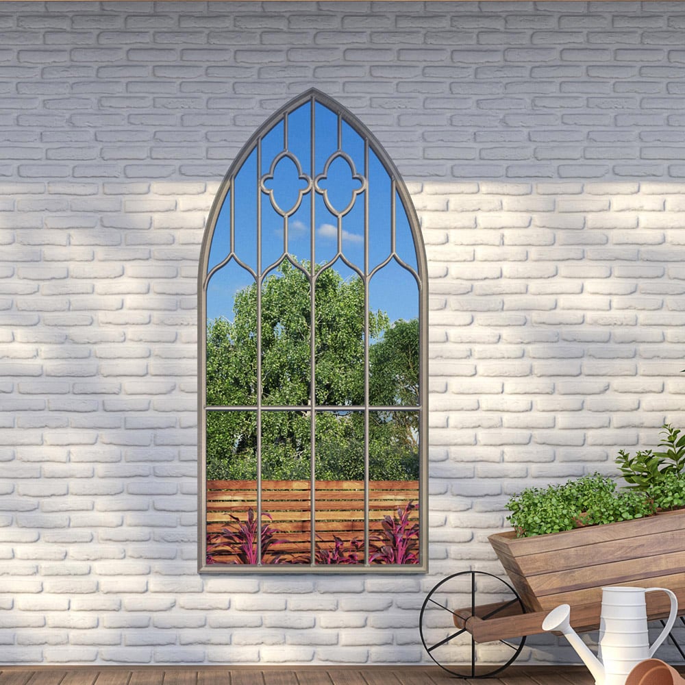 MirrorOutlet Buttercup Country Arch Garden Mirror 160 x 85cm Image 4