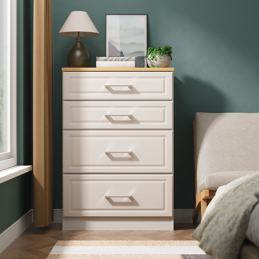 Crowndale Kent 4 Drawer Kashmir Ash and Modern Oak Deep Chest of Drawers Ready Assembled Image 7