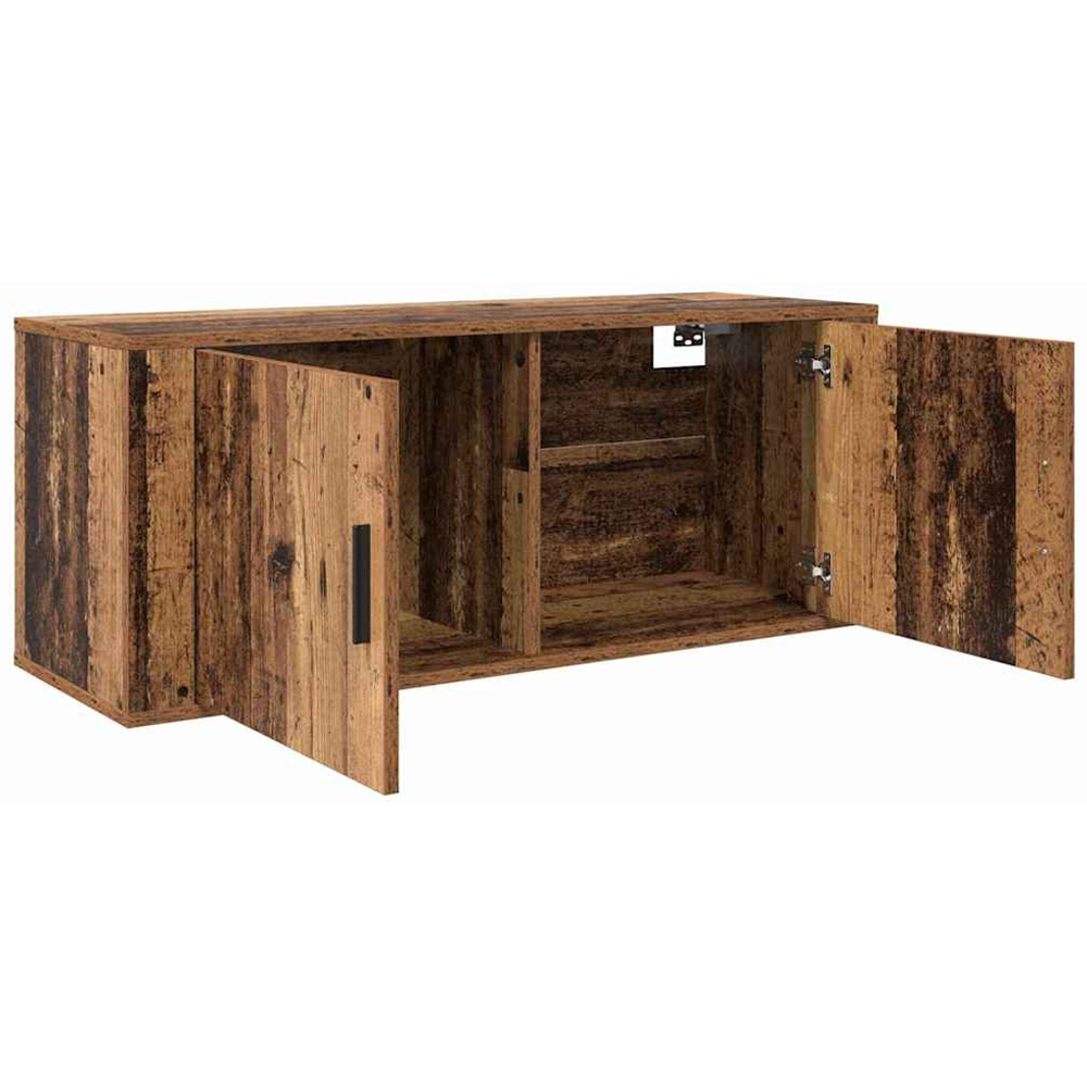 vidaXL 2 Door Old Wood Wall Mounted Wide TV Unit Set of 3 Image 6