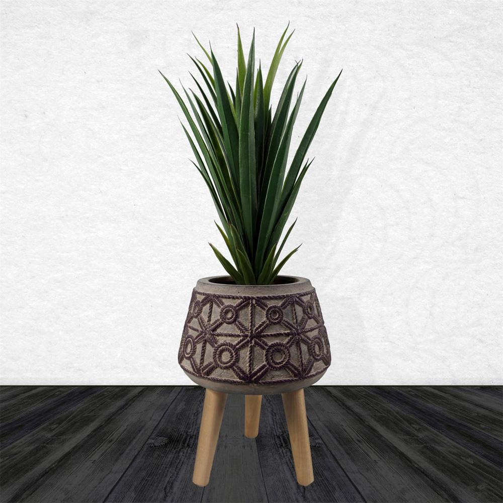 Leaf Embossed Composite Planter 28.5cm Image 2