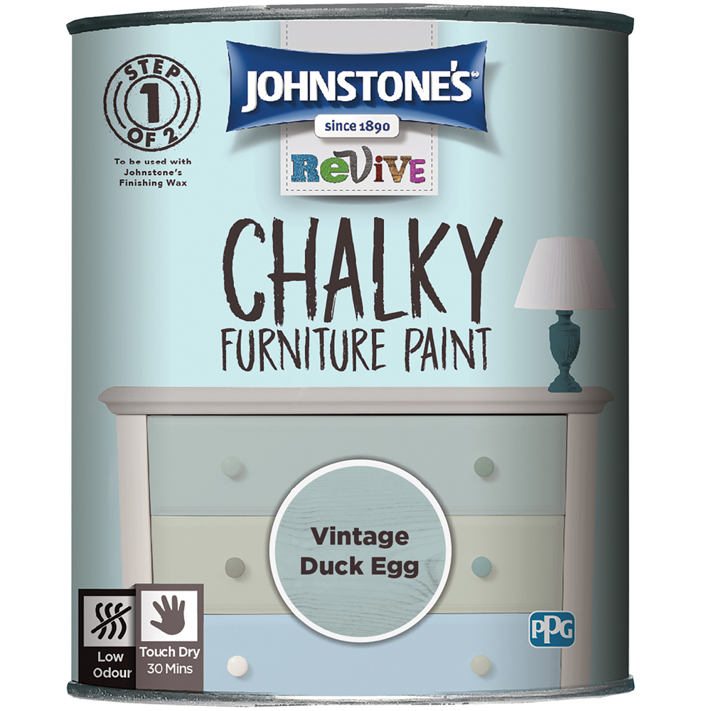 Johnstone's Vintage Duck Egg Chalky Furniture Paint 750ml Image 2