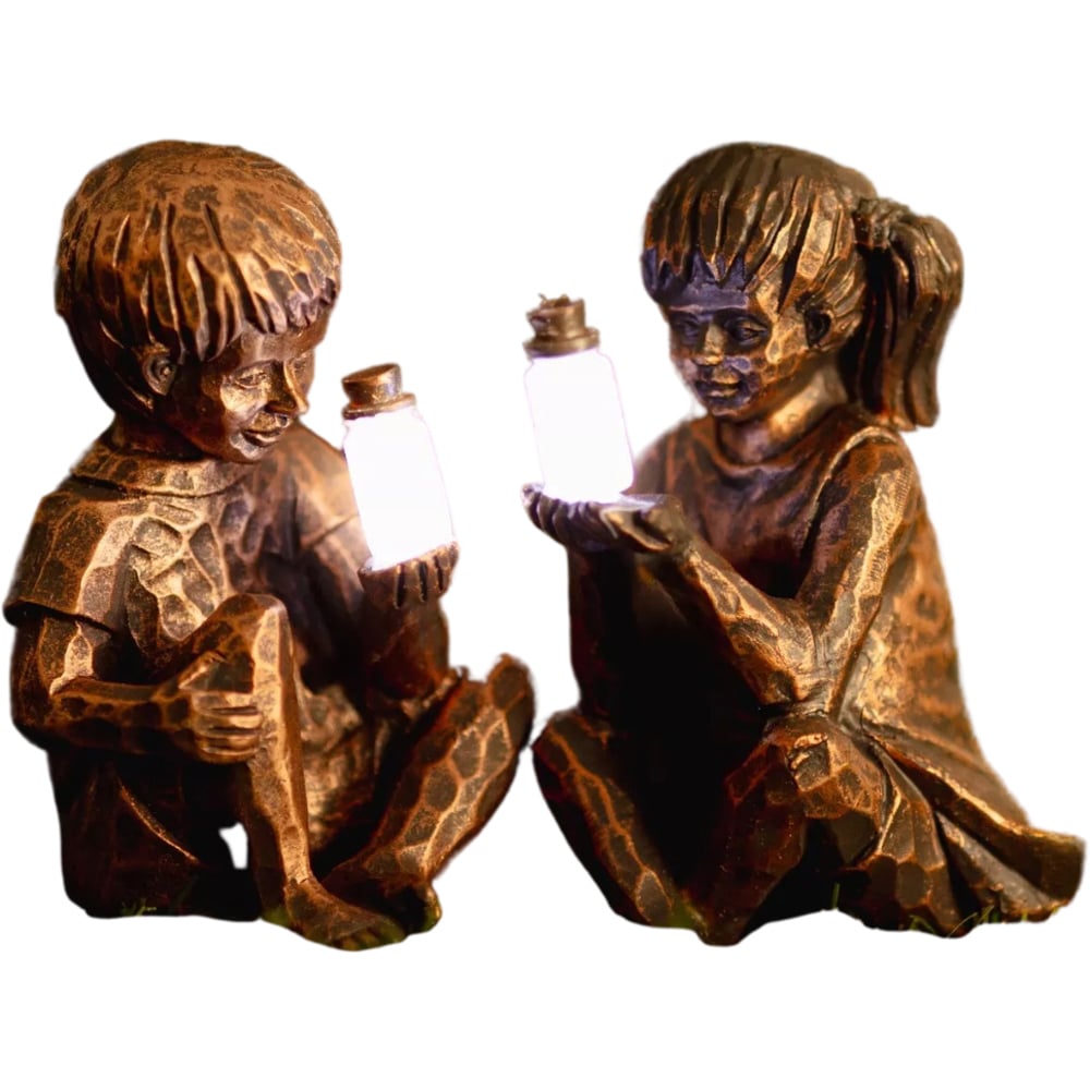 Garden Mile Boy and Girl Solar LED Garden Ornaments 2 Pack Image 3