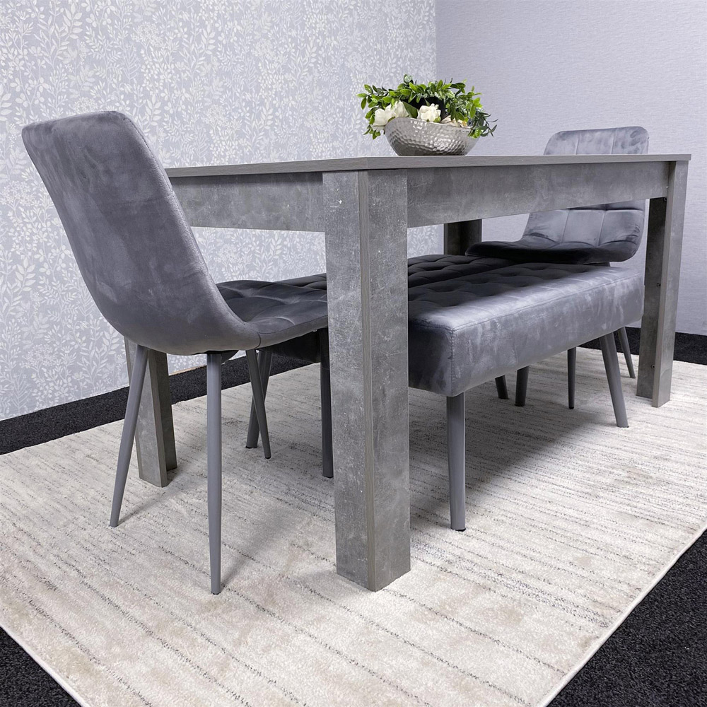 Kosy Koala 4 Seater Stone Dining Set Grey Image 8