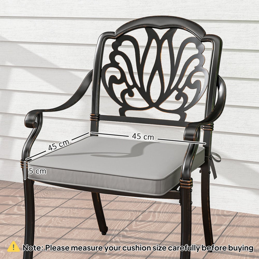 Outsunny Light Grey Garden Chair Cushion 45 x 45cm Image 9