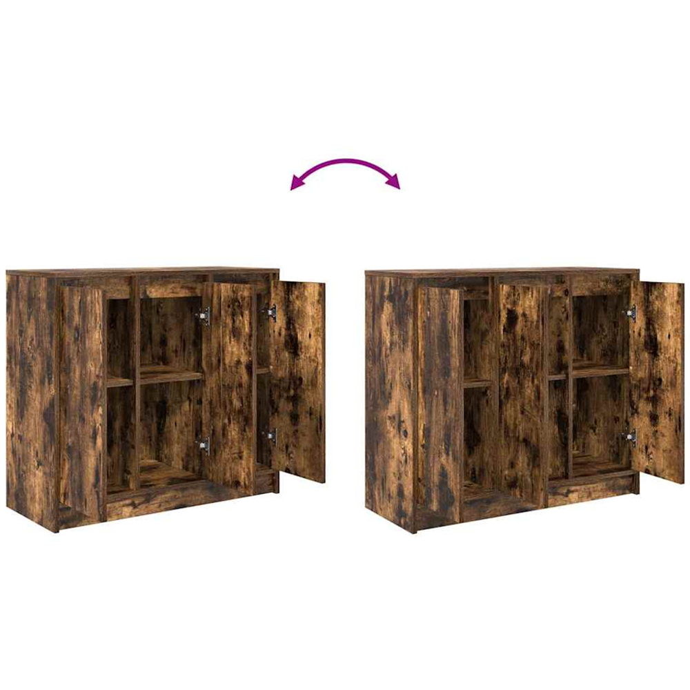 vidaXL 3 Door Smoked Oak Sideboard Image 8