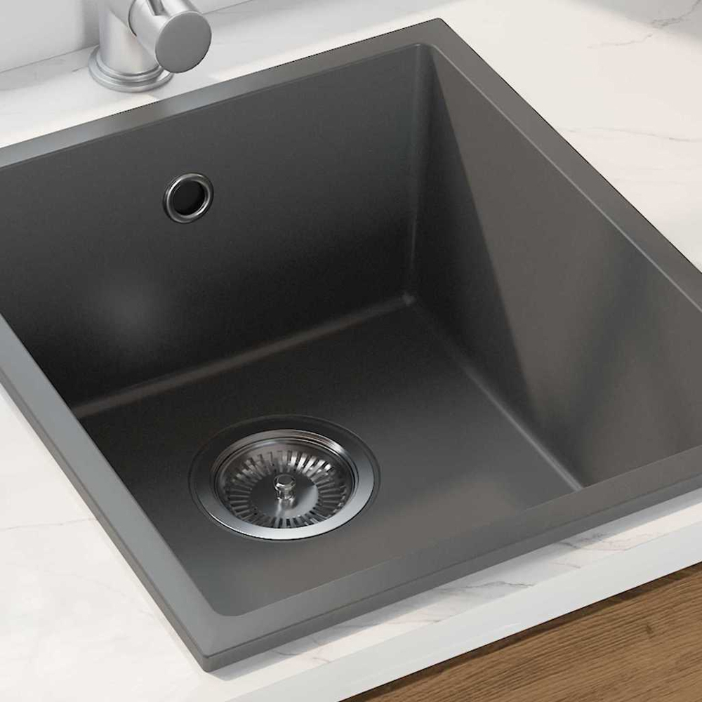vidaXL Grey Granite Kitchen Sink 38 x 44 x 20cm Image 2