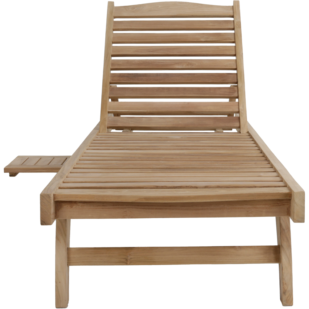 Charles Bentley Premium Teak Sun Lounger Image 3