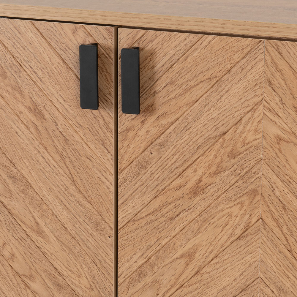 Seconique Leon 2 Door 2 Drawer Medium Oak Effect Storage Cabinet Image 8